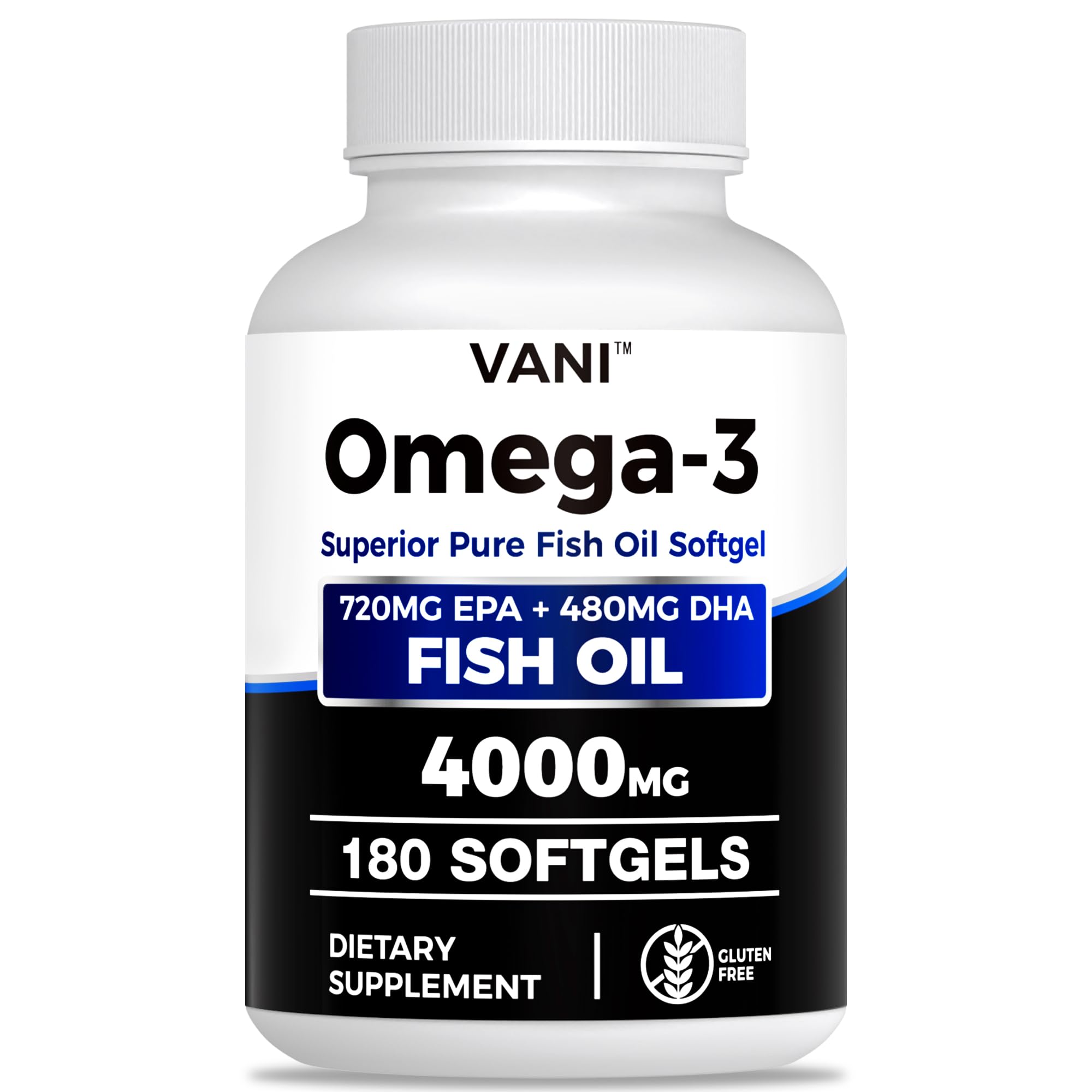 VANI Omega-3 Fish Oil Softgels 4000MG front view