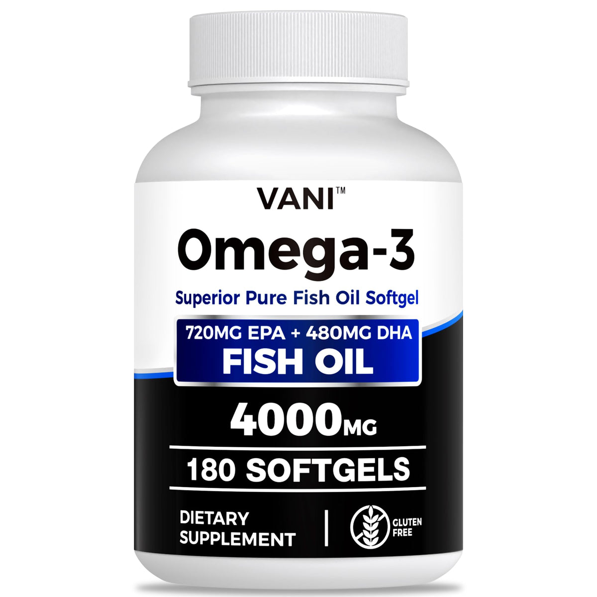 VANI Omega-3 Fish Oil Softgels 4000MG front view