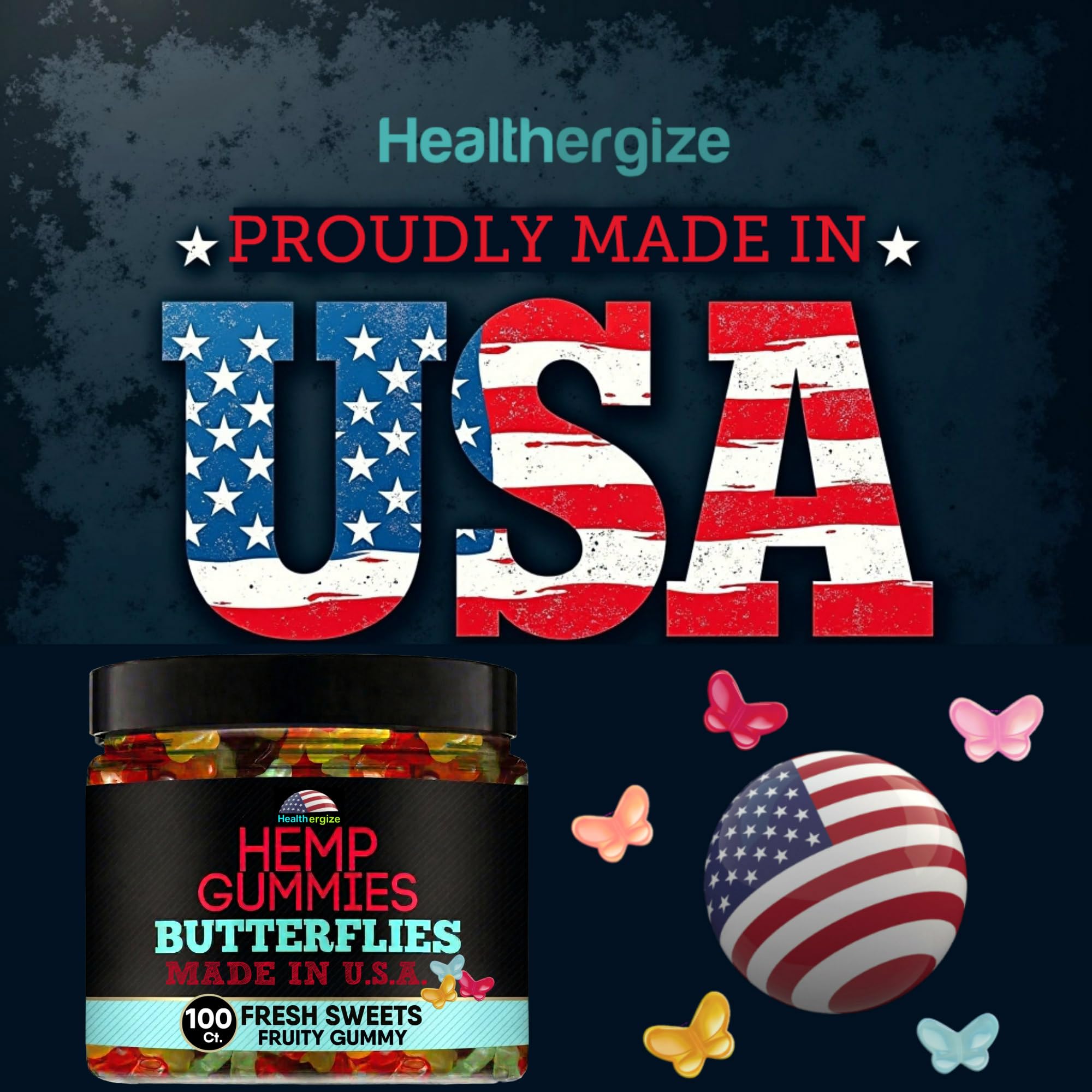Variety of Healthergize Hemp Gummies flavours