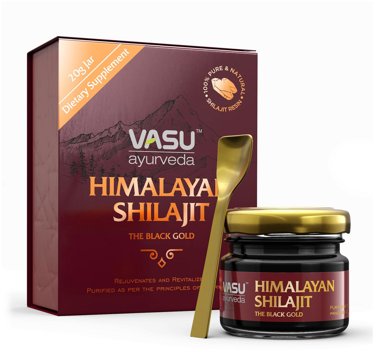 Vasu Himalayan Shilajit Resin 20g front view
