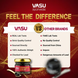 Vasu Himalayan Shilajit Resin with Himalayan landscape background
