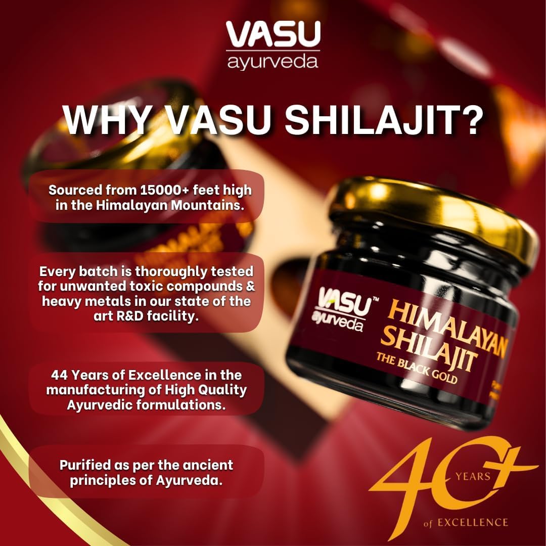 Vasu Himalayan Shilajit Resin with measuring spoon
