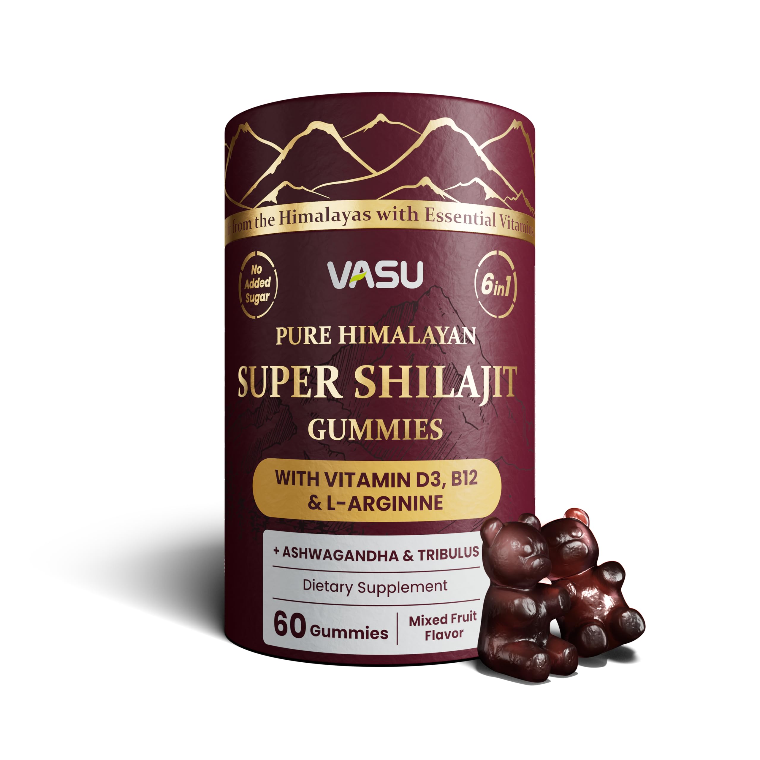 Vasu Shilajit Gummies 6-in-1 Nutrient Support front view