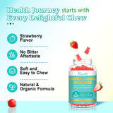 Vazatisi Ashwagandha Gummies with a glass of water