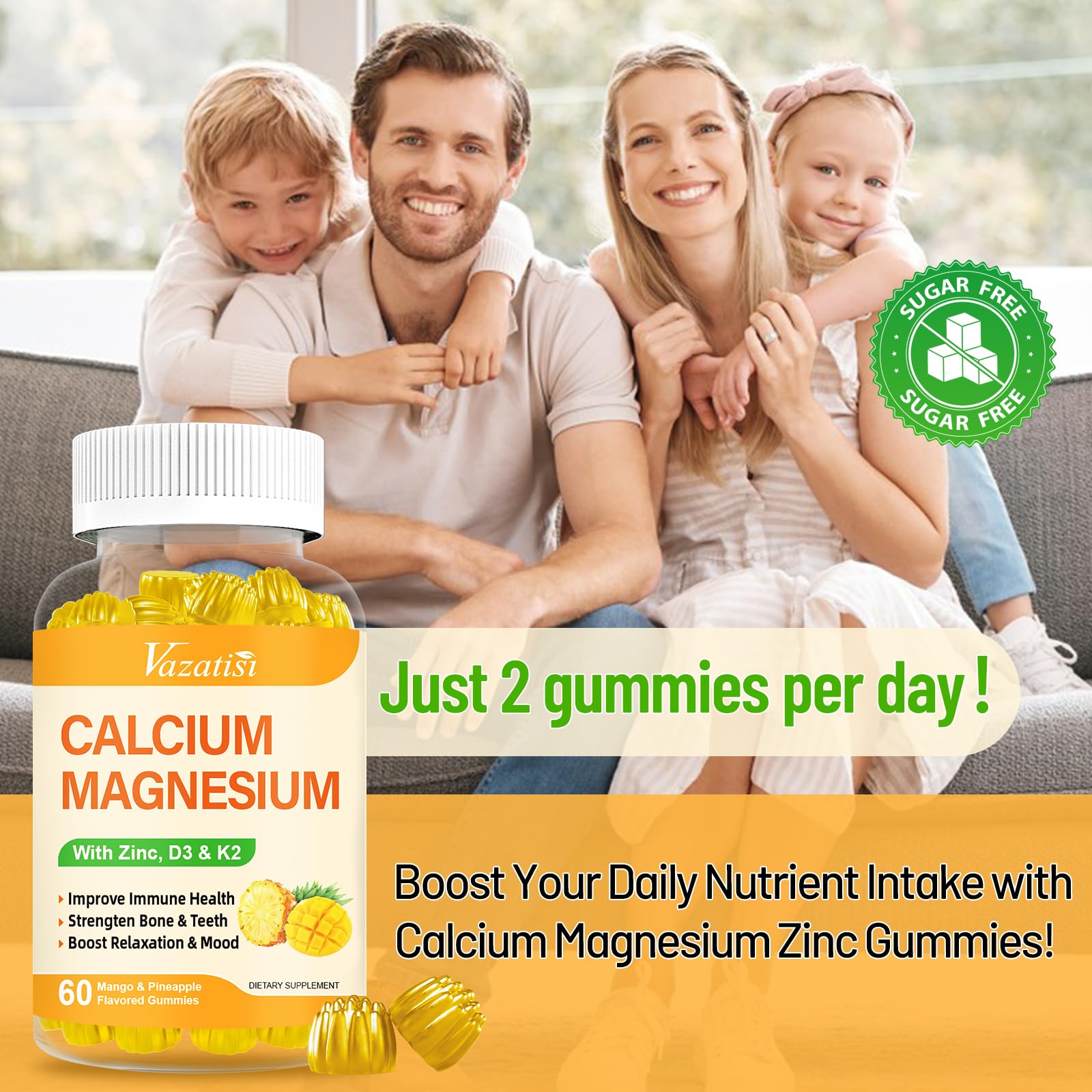 Vazatisi Calcium Gummies nutritional information label