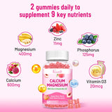 Vazatisi Calcium Magnesium Zinc Gummies bottle side view