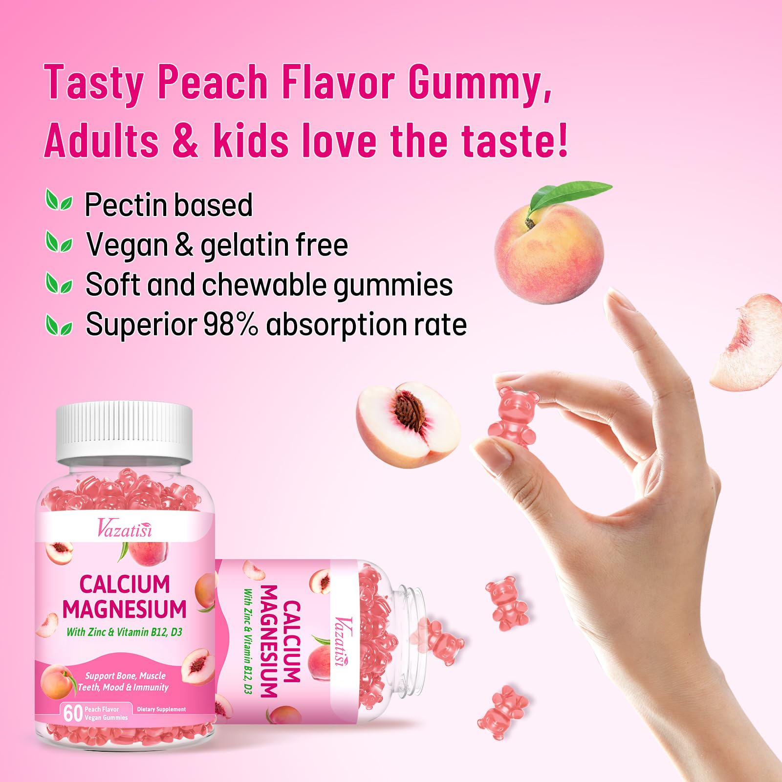 Vazatisi Calcium Magnesium Zinc Gummies lifestyle scene with family