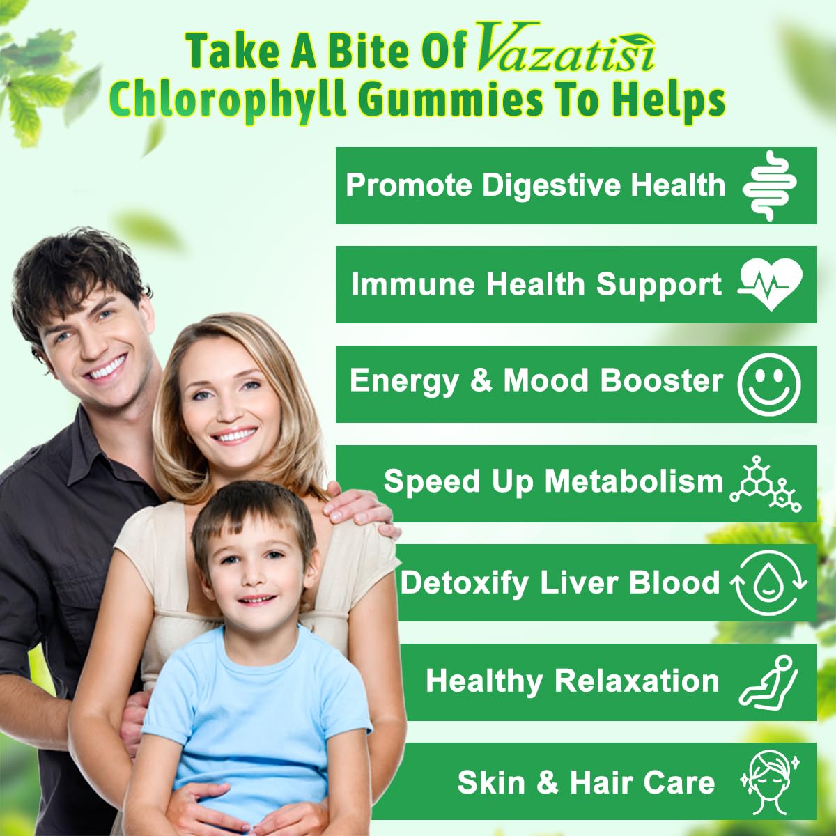 Vazatisi Chlorophyll Gummies in a bowl with fresh apples