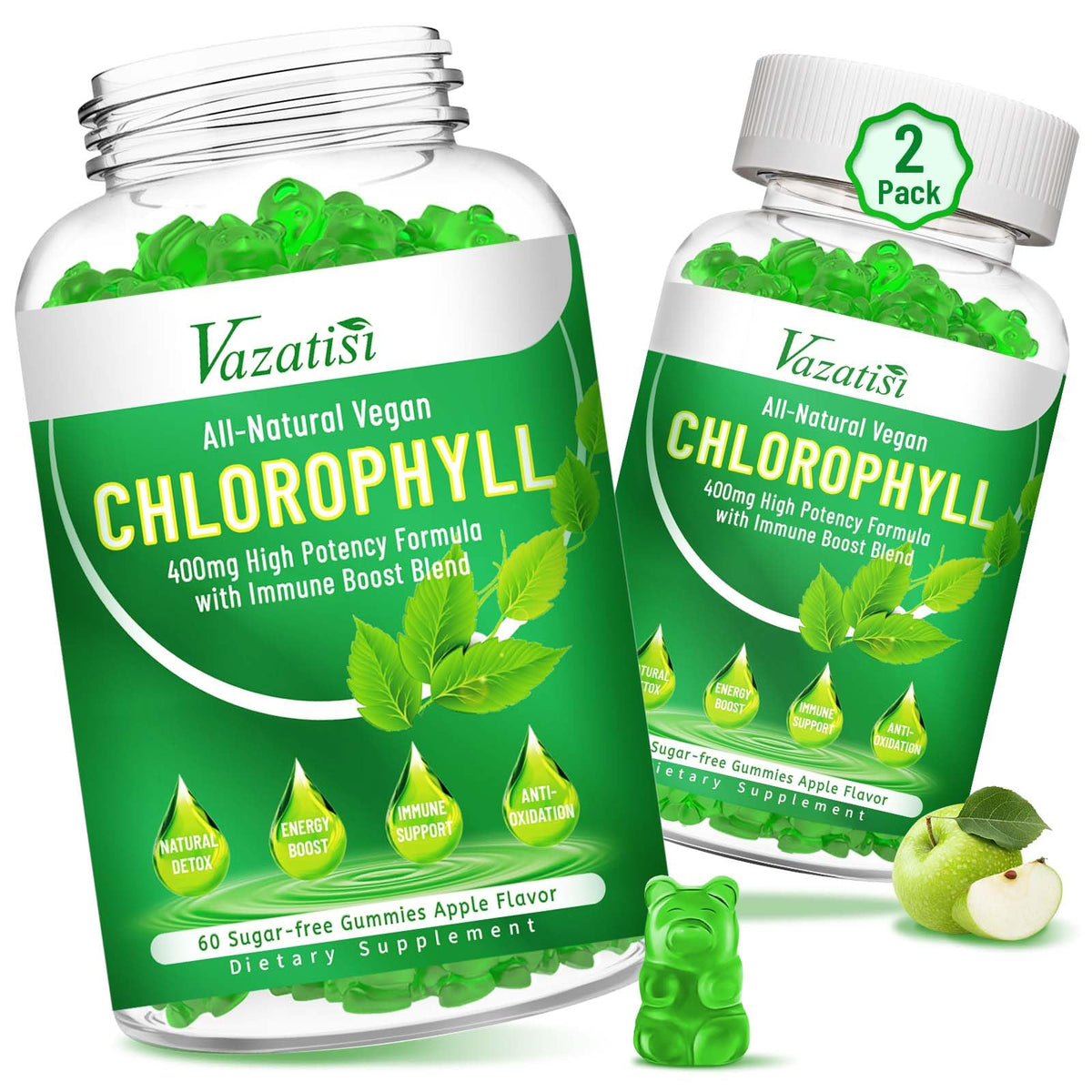 Vazatisi Chlorophyll Gummies packaging front view