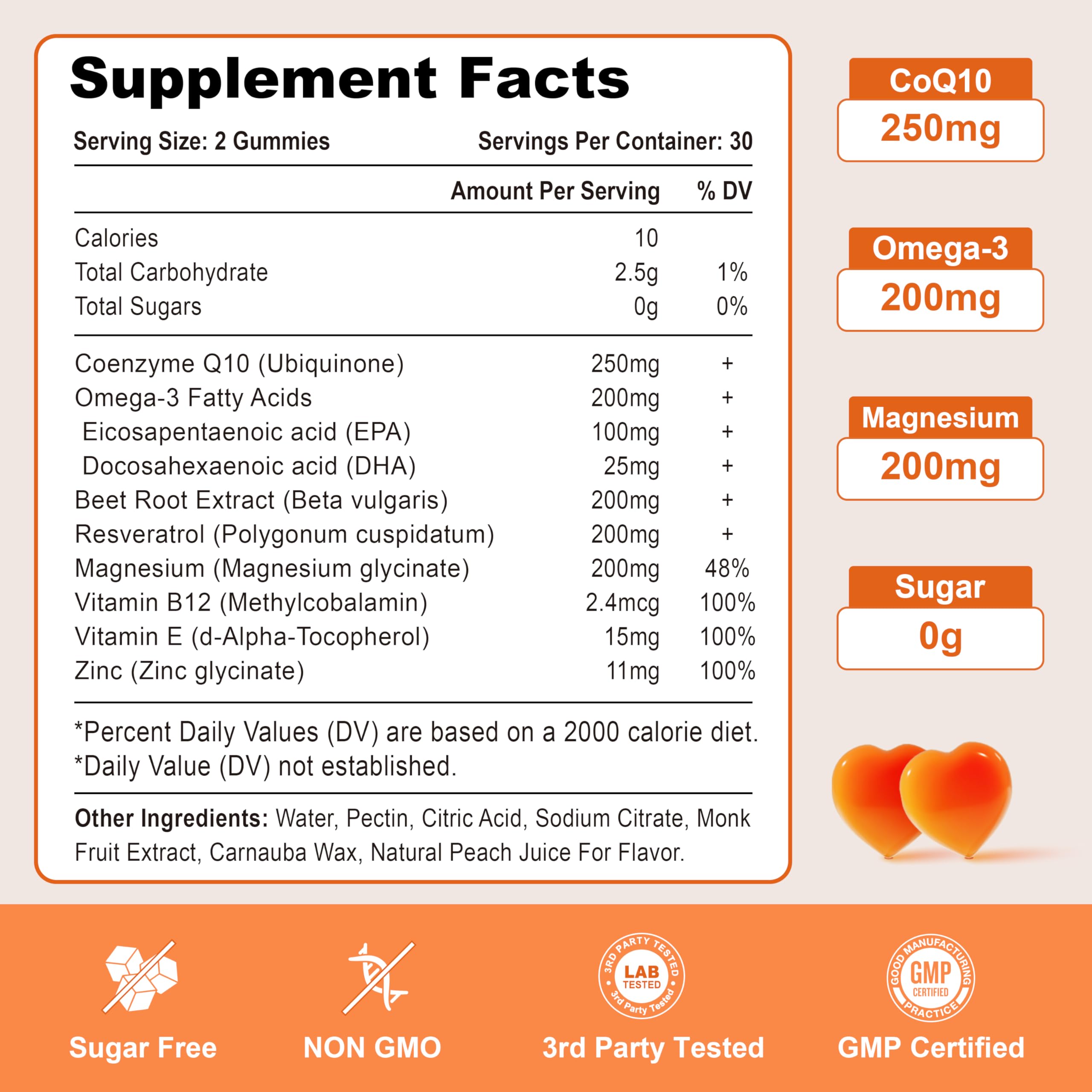 Vazatisi CoQ10 Gummies packaging side view