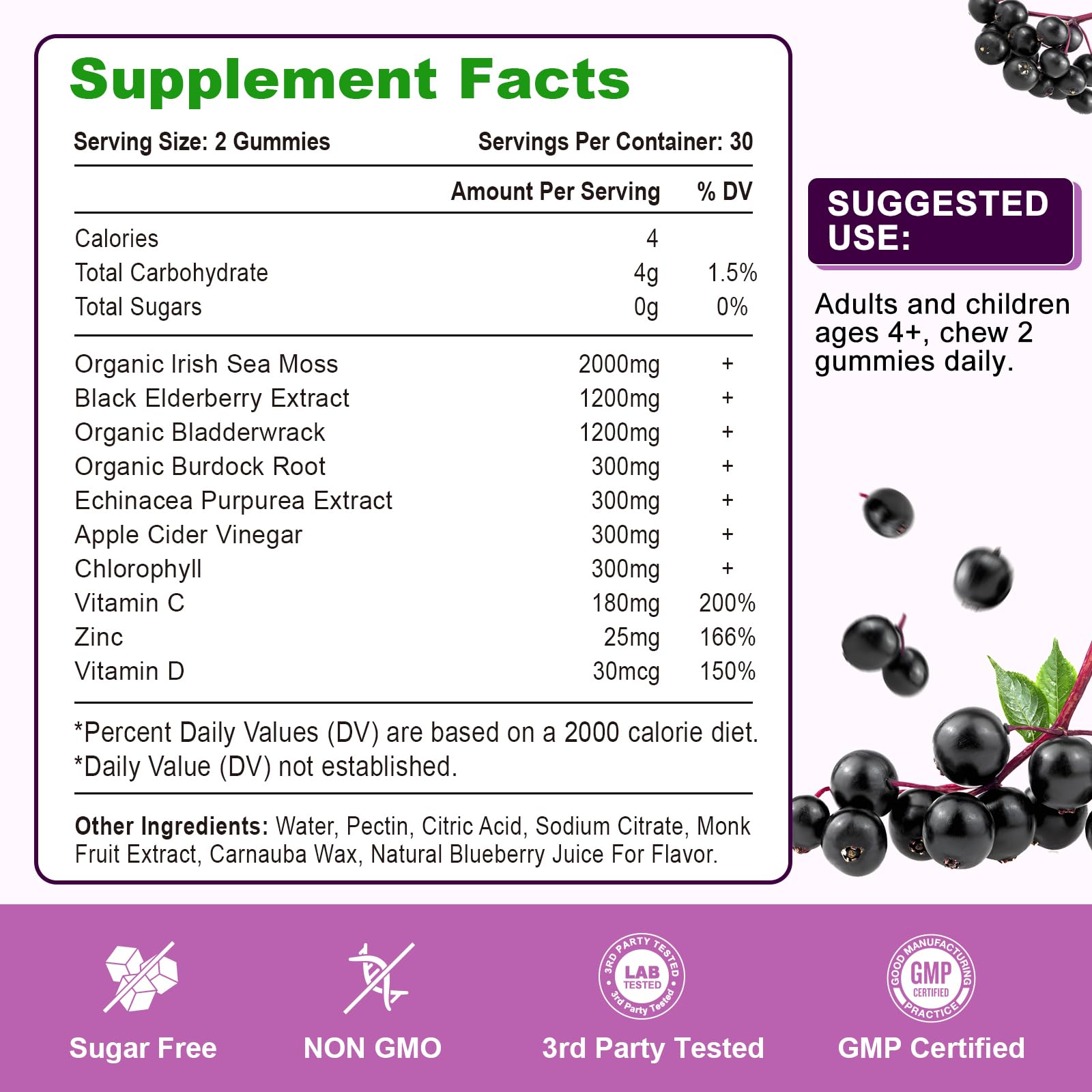 Vazatisi Elderberry Gummies with a spoonful of sea moss