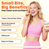 Vazatisi Feminine Balance Gummies 300g with a hand holding a gummy