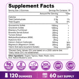 Vazatisi Glucosamine Chondroitin Gummies nutritional information on packaging