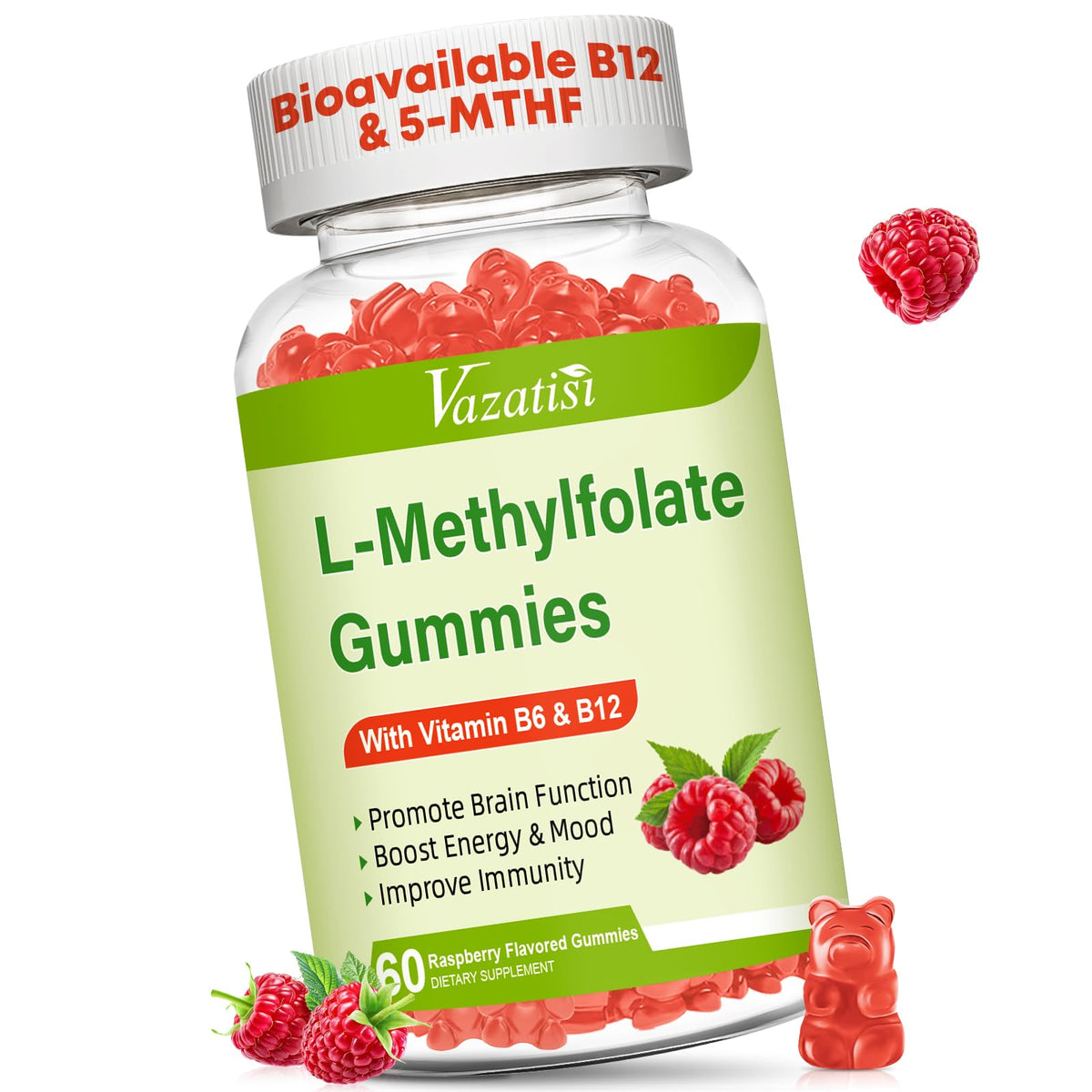 Vazatisi L-Methylfolate Gummies bottle front view