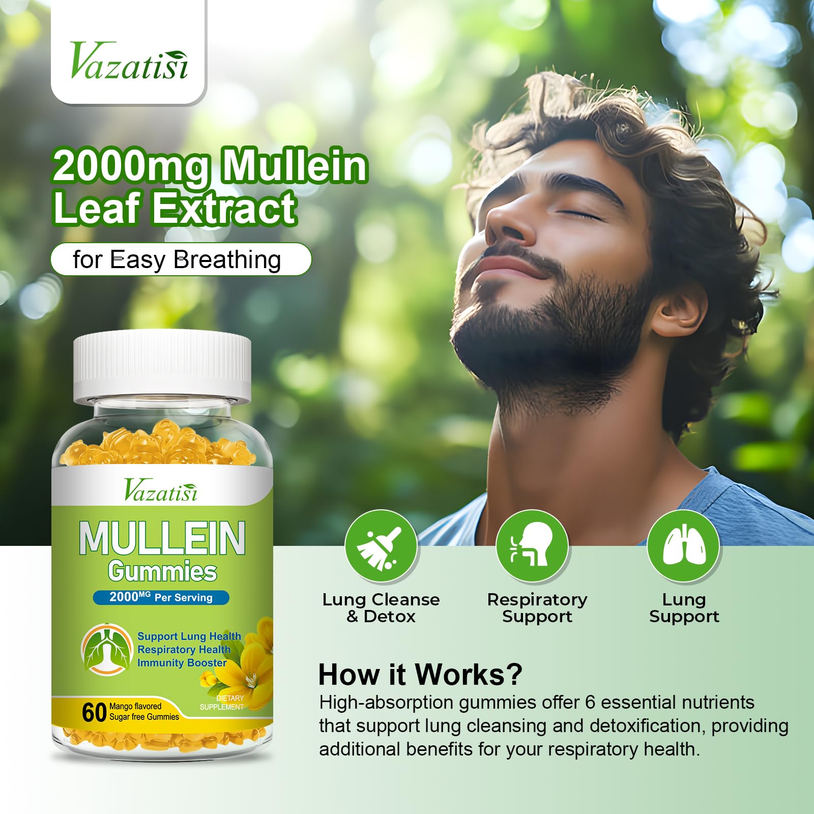 Vazatisi Mullein Gummies with ingredients list