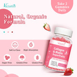 Vazatisi Multi-Collagen Peptides Gummies lifestyle scene with a glass of water