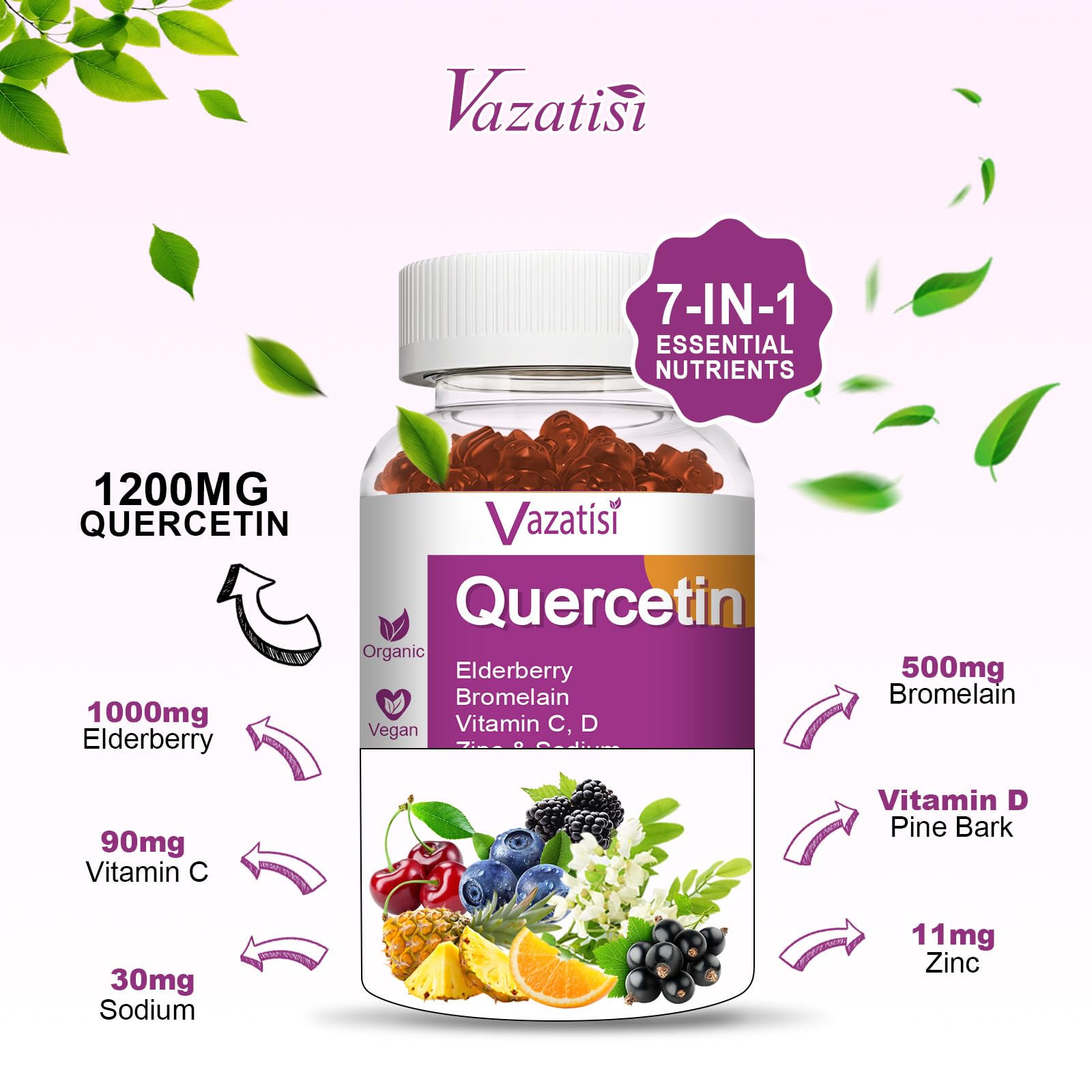 Vazatisi Quercetin Gummies lifestyle image with family