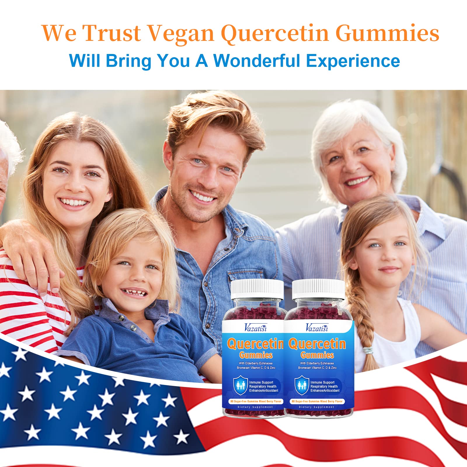 Vazatisi Quercetin Gummies showing texture and colour