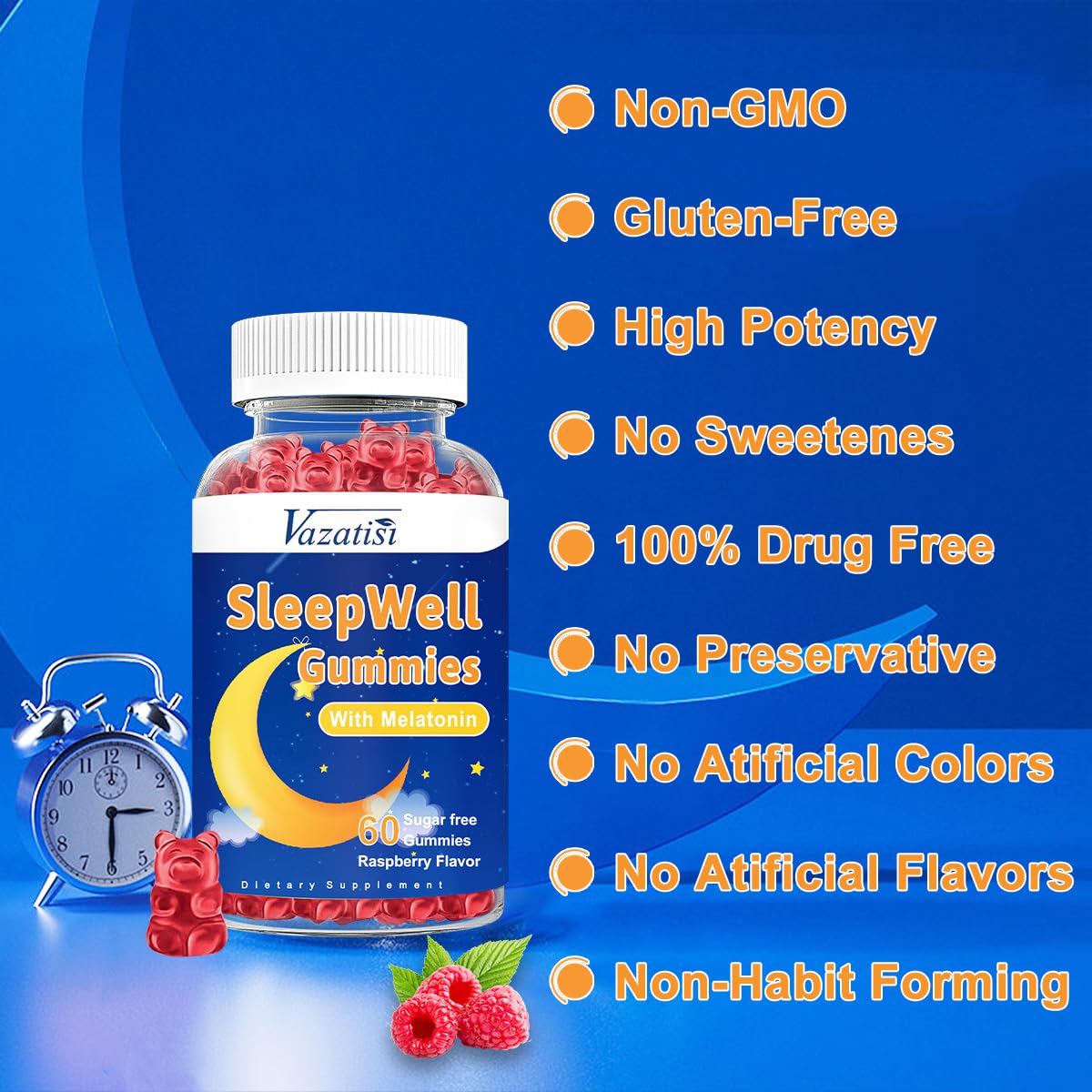 Vazatisi Sleep Gummies bottle with lid open