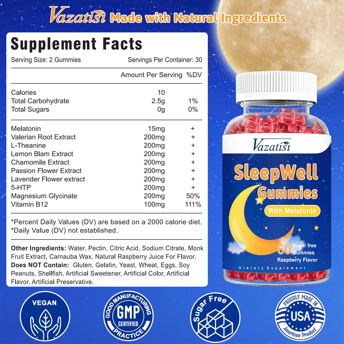 Vazatisi Sleep Gummies in a hand