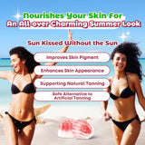 Vazatisi Tanning Gummies in a lifestyle setting