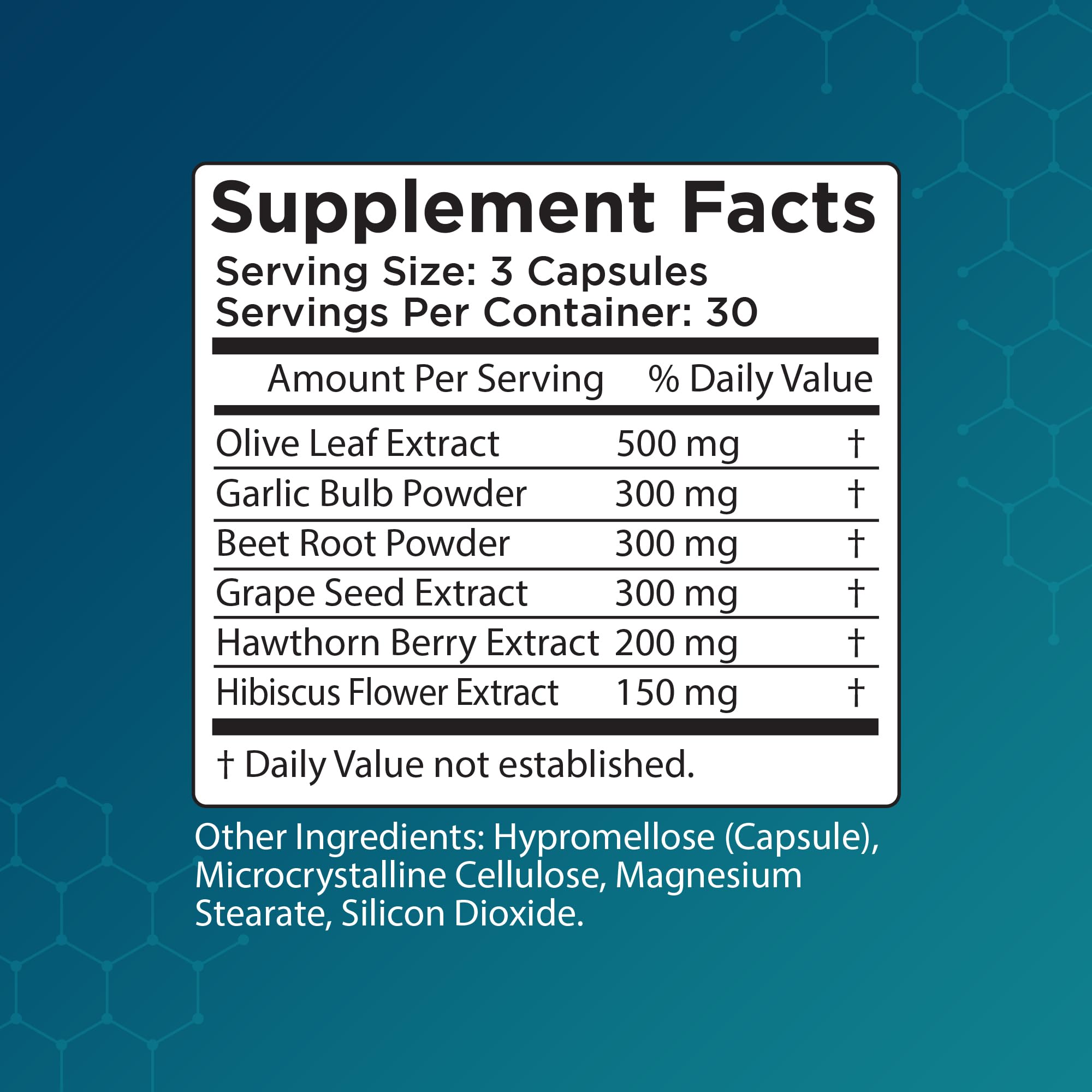 Vazopril Blended Vitamin & Mineral Supplement back view with ingredient list