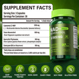 VCBIRD NAD+ Resveratrol Supplement 1200mg nutritional information