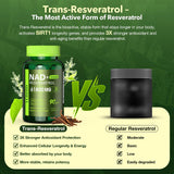 VCBIRD NAD+ Resveratrol Supplement 1200mg packaging