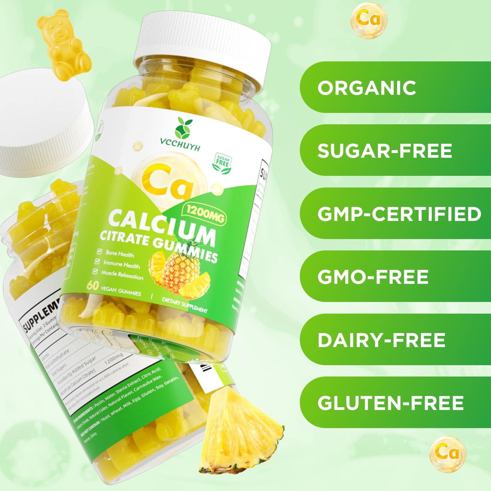 VCCHUYH Calcium Citrate Gummies 1200 mg lifestyle scene
