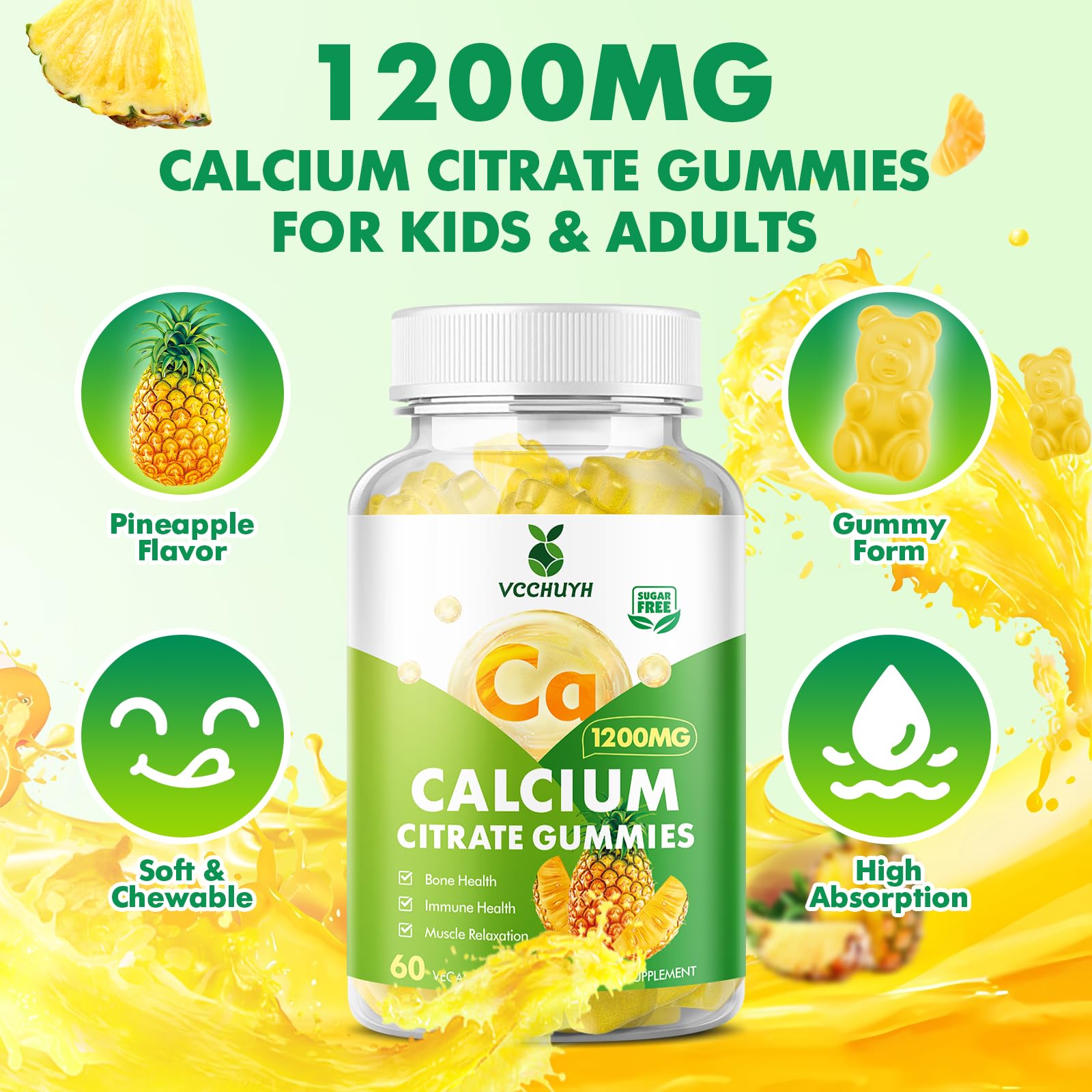 VCCHUYH Calcium Citrate Gummies 1200 mg packaging