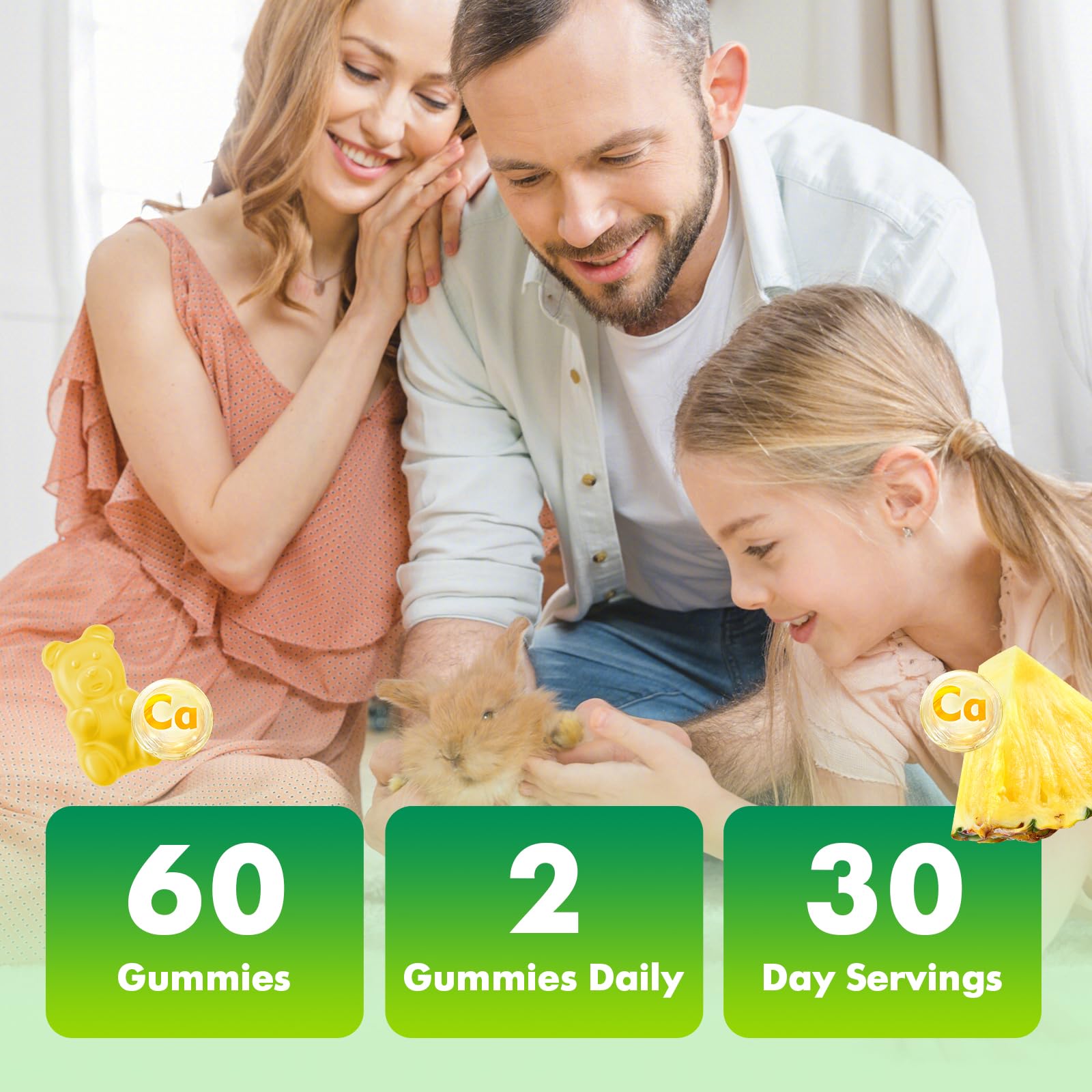 VCCHUYH Calcium Citrate Gummies 1200 mg with a measuring spoon