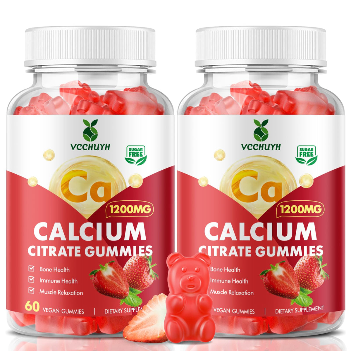 VCCHUYH Calcium Citrate Gummies 1200mg front view