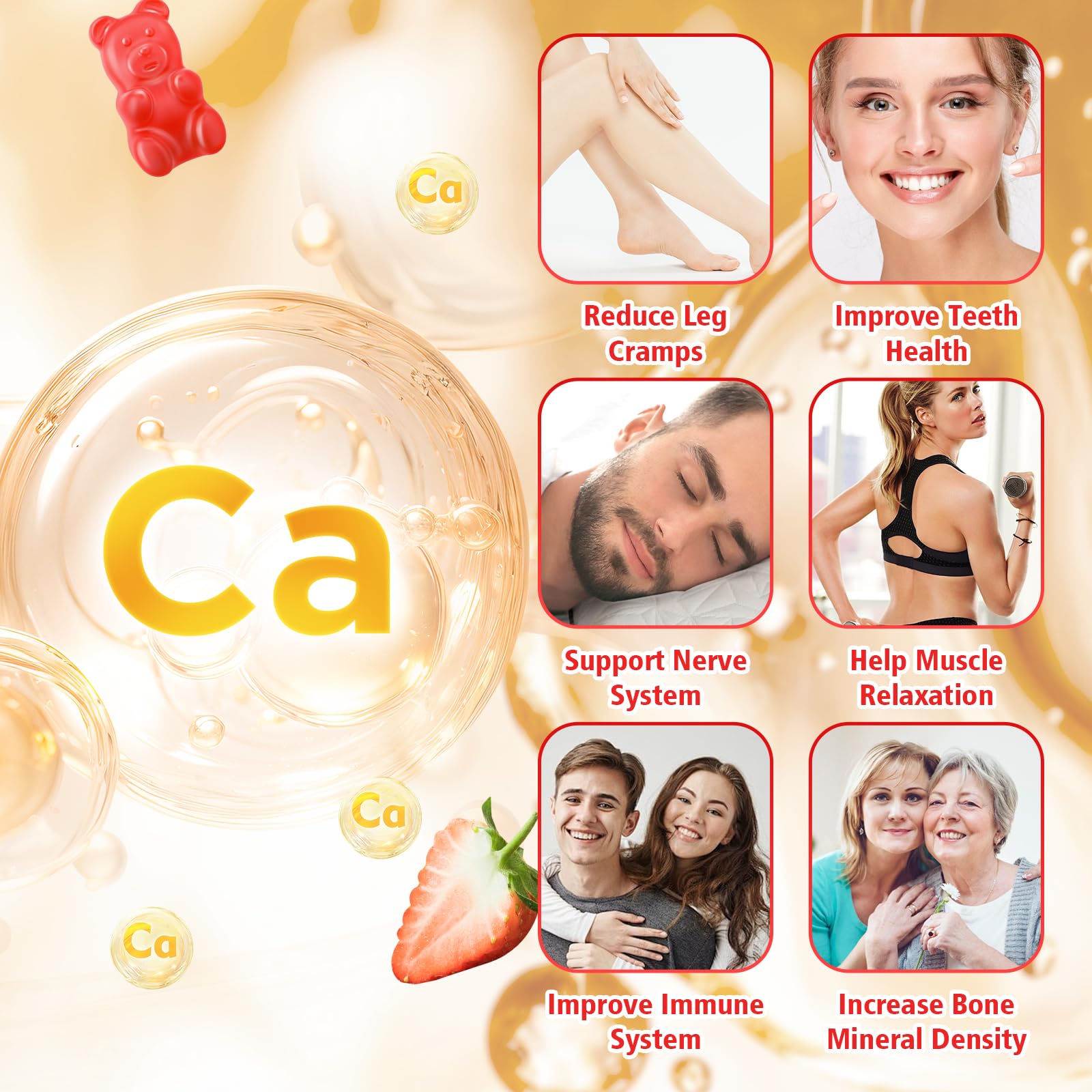 VCCHUYH Calcium Citrate Gummies 1200mg side view