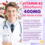 VCCHUYH Vitamin B2 400mg Gummies with a measuring spoon