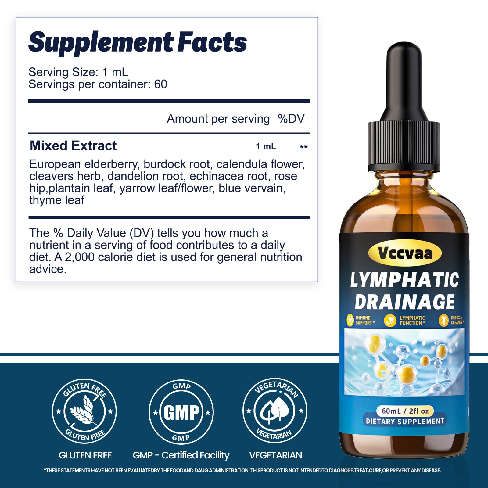 Vccvaa Echinacea Herbal Supplement 139g liquid on a kitchen counter