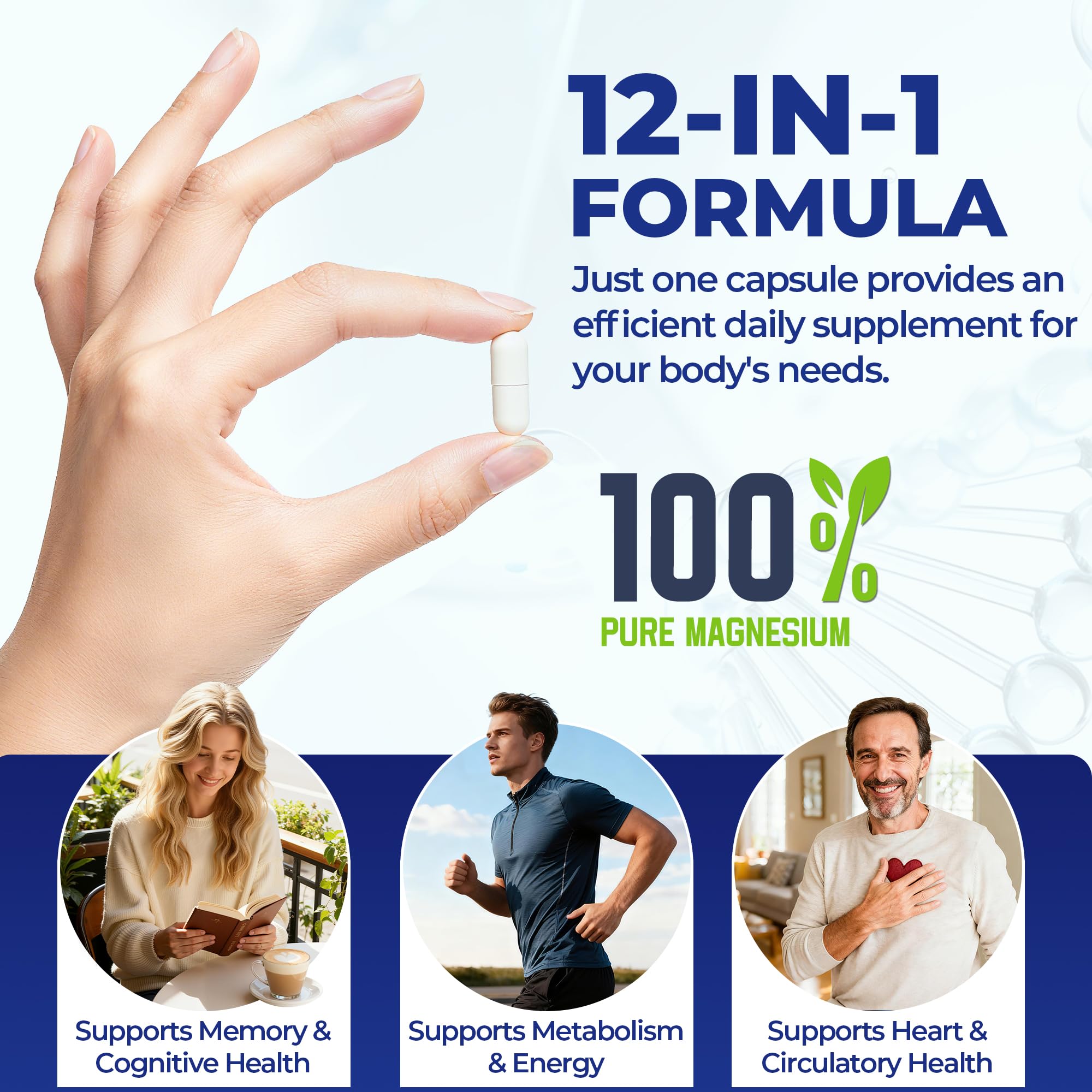 Vccvaa Magnesium Complex 700mg capsules in a hand