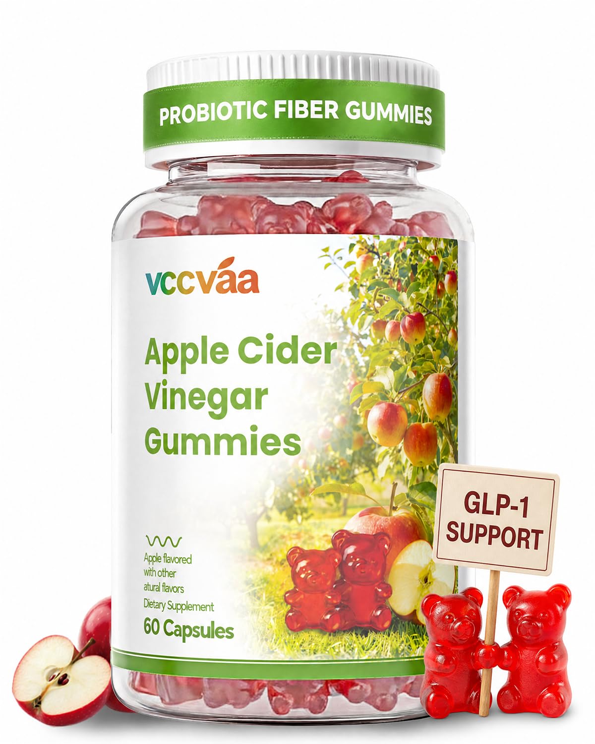 Vccvaa Sugar Free Daily Fiber Gummies front view packaging