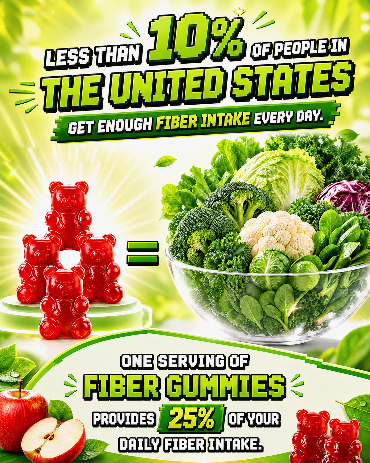 Vccvaa Sugar Free Daily Fiber Gummies nutritional information