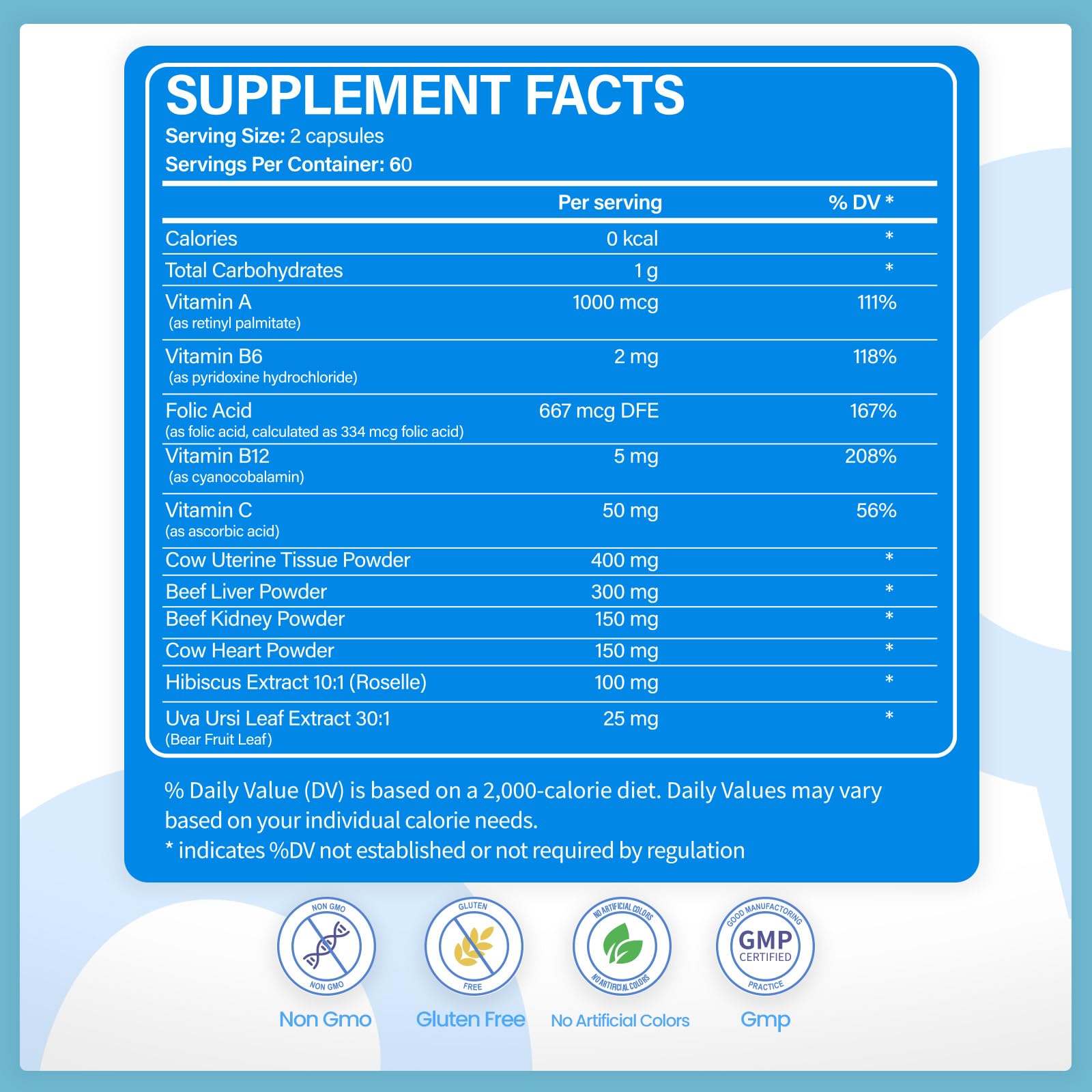 VCCVBB Beef Organ Supplement for Women 100g back view
