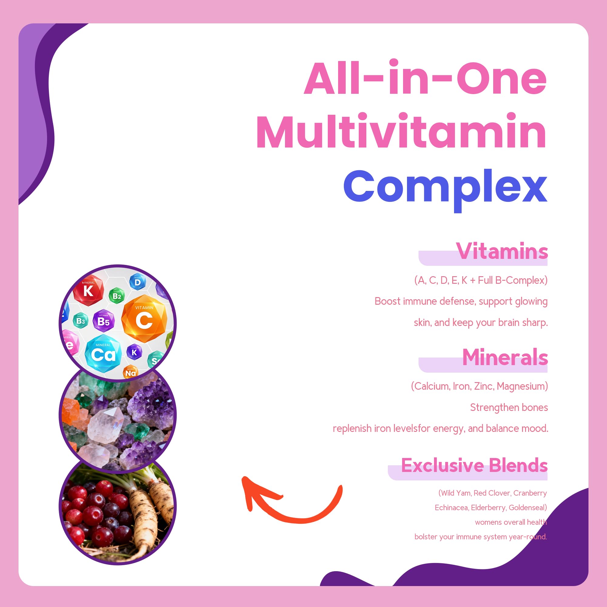 VCCVBB Multivitamin Gummies for Women strawberry flavour gummy close-up