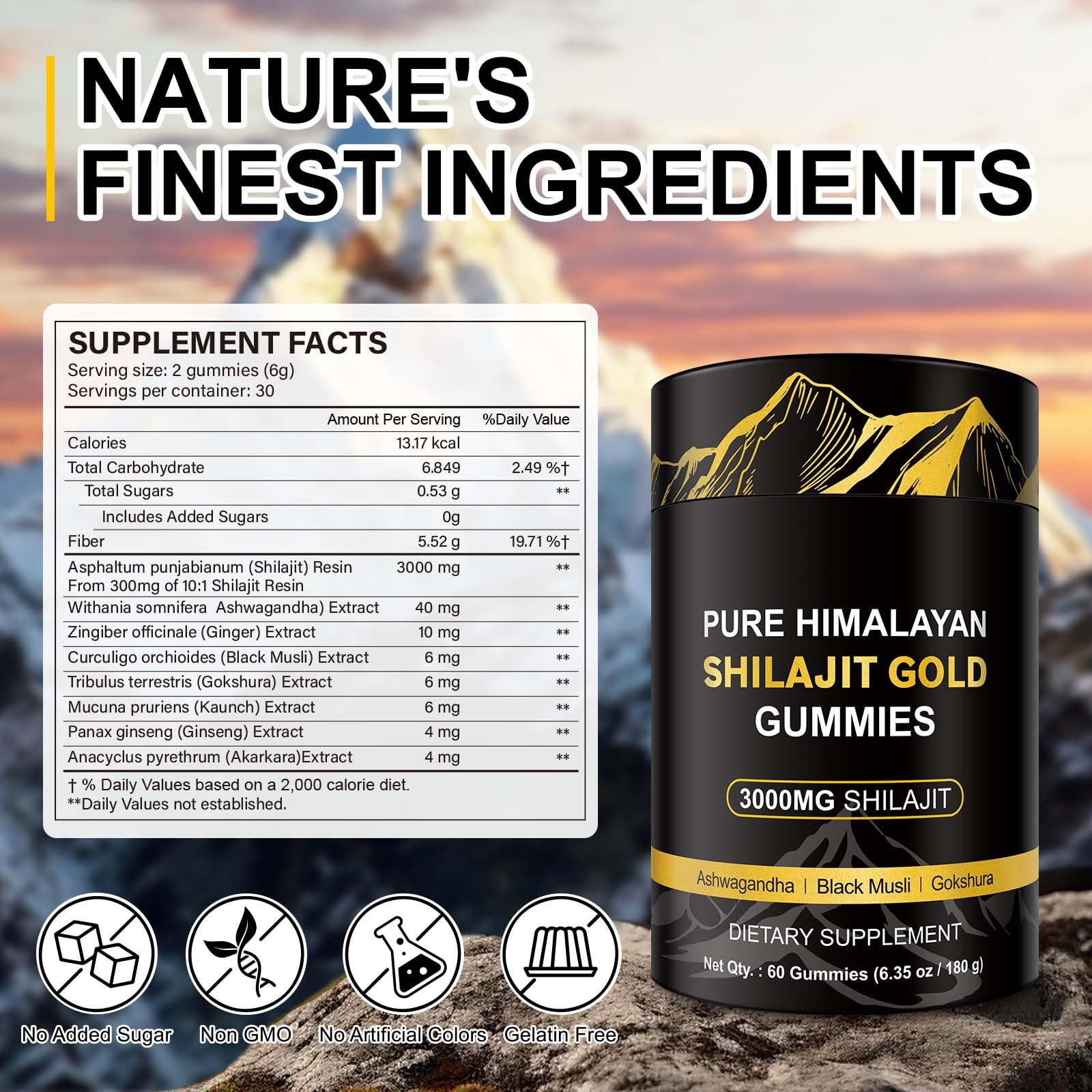Vceeoy Shilajit Gummies back view with ingredient list