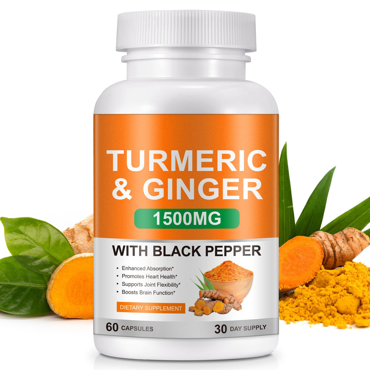 Vceeoy Turmeric Curcumin Capsules front view with packaging