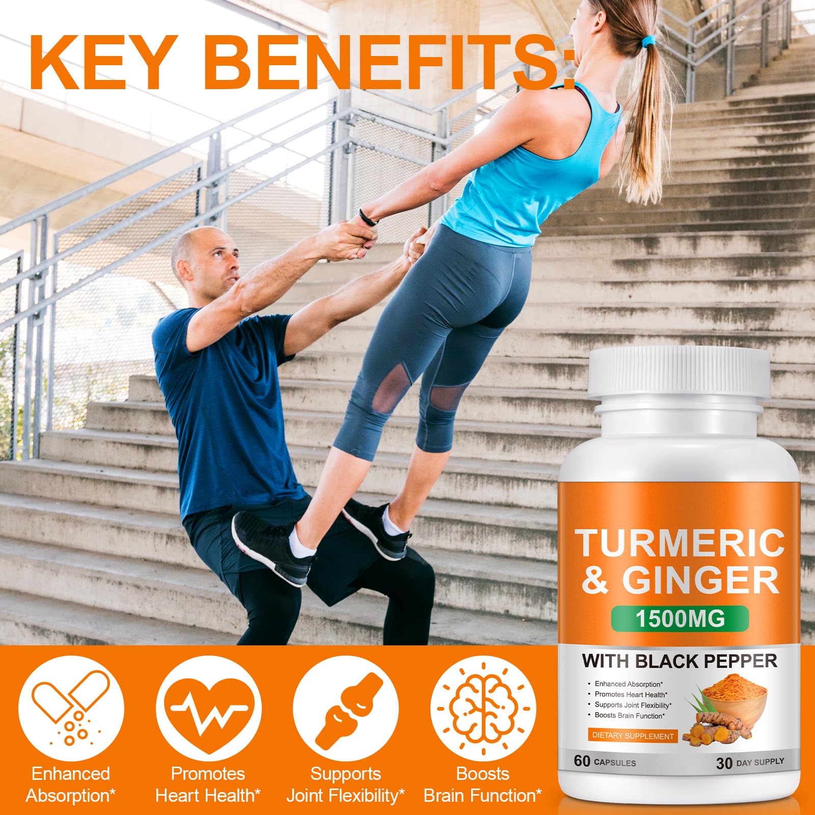 Vceeoy Turmeric Curcumin Capsules with a glass of water