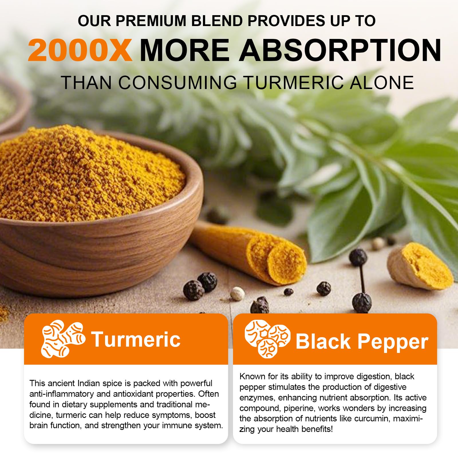 Vceeoy Turmeric Curcumin Capsules with a measuring spoon