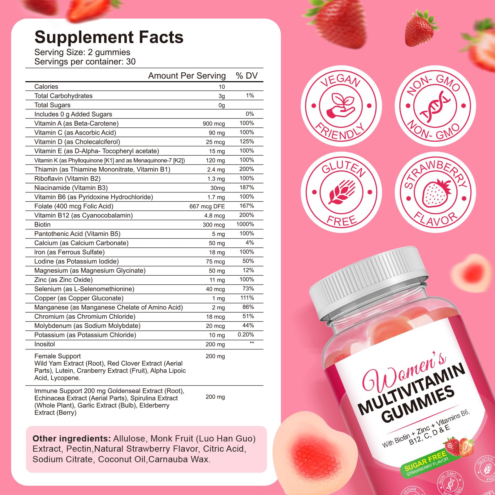 Vceeoy Women's Multivitamin Gummies in a hand for scale