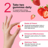 Vceeoy Women's Multivitamin Gummies side view with dosage details