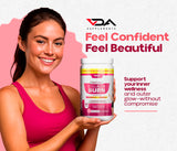 VDA Supplements collagen powder in a kitchen setting