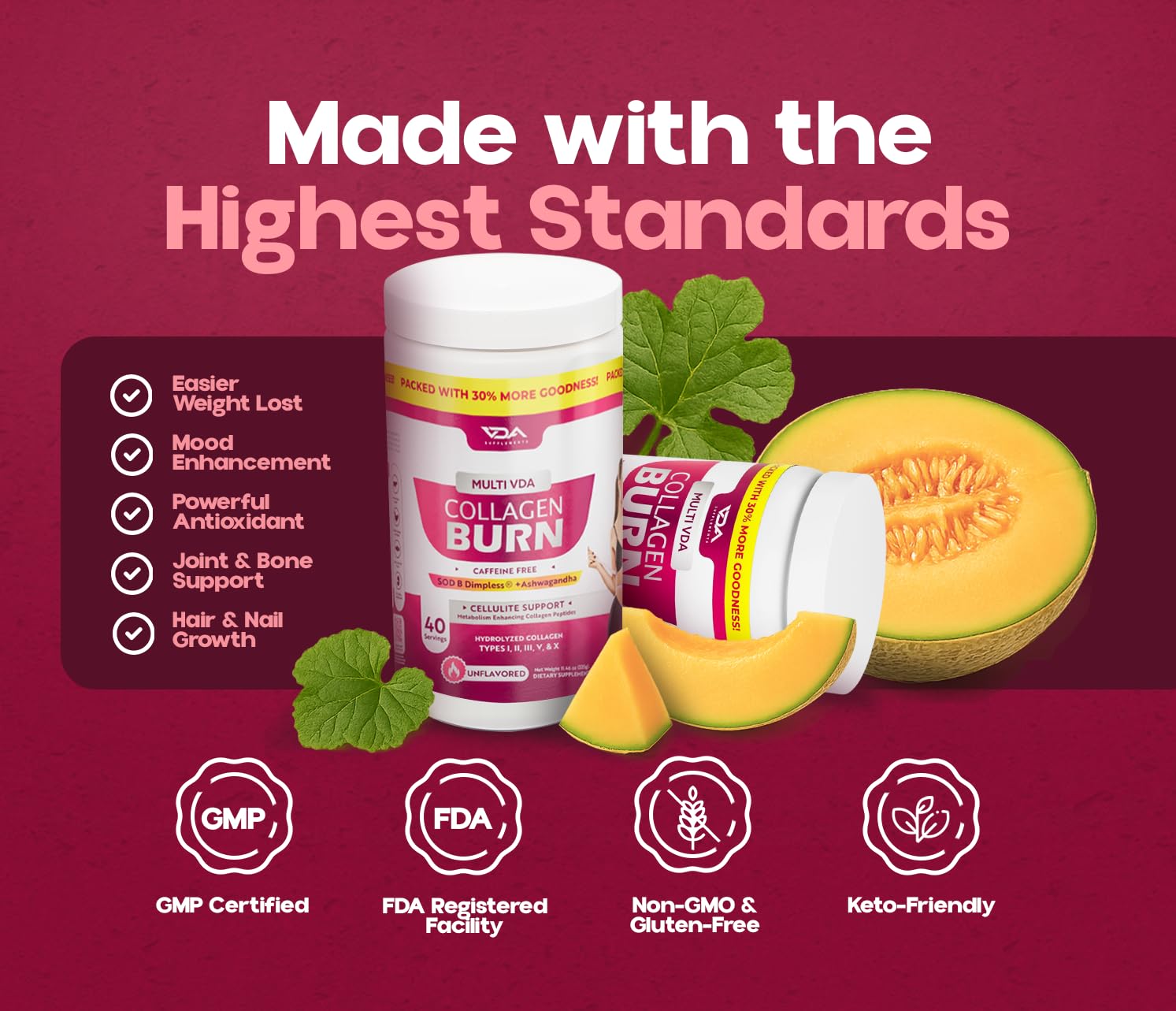 VDA Supplements Complete Multi-Type Collagen Powder nutritional information