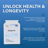Ved Apigenin 50mg vegan capsules opened bottle