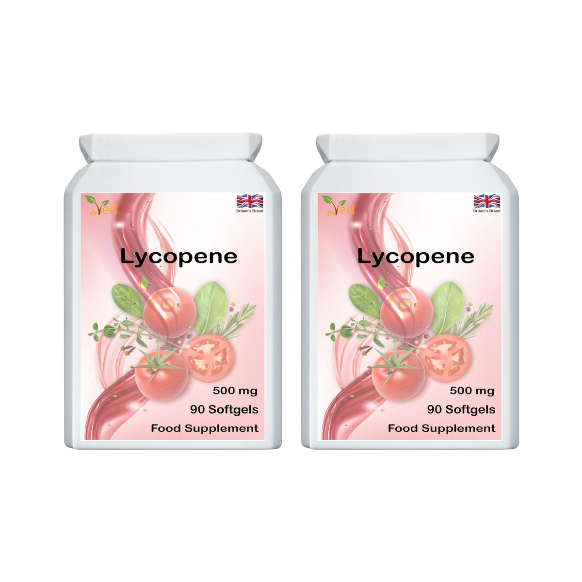 Ved Lycopene Soft Gels 180 count bottle front view